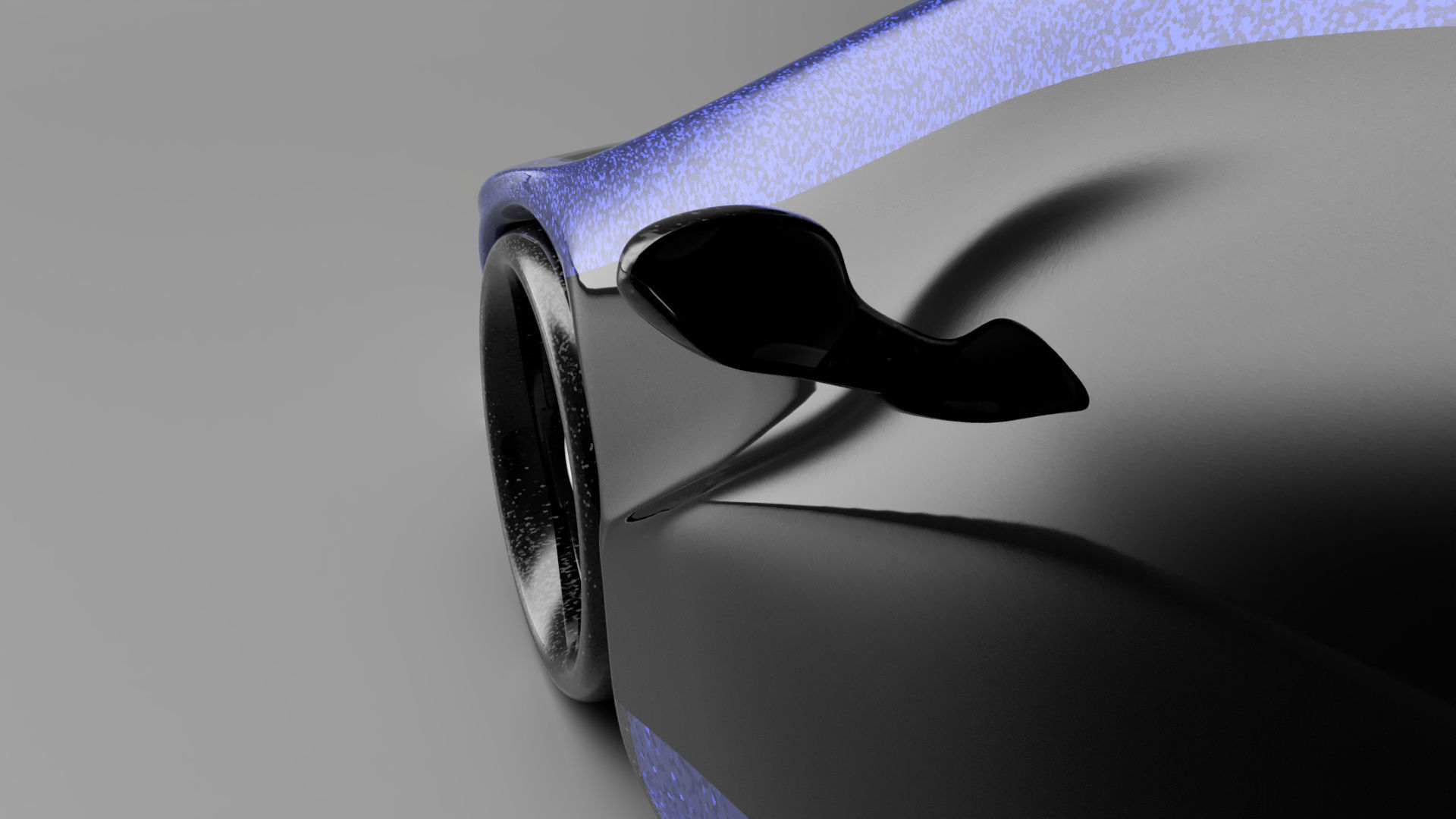 car high poly futuristic electric Low-poly 3D model_3