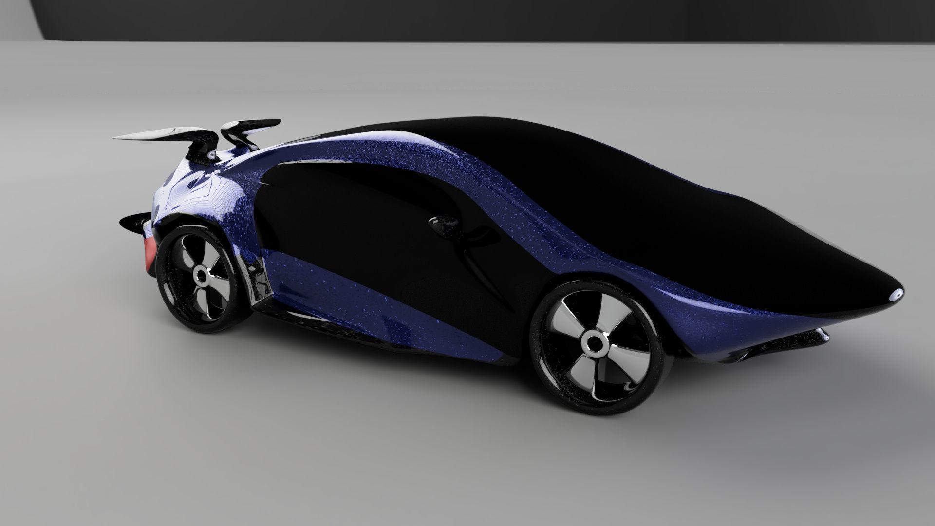 car high poly futuristic electric Low-poly 3D model_25