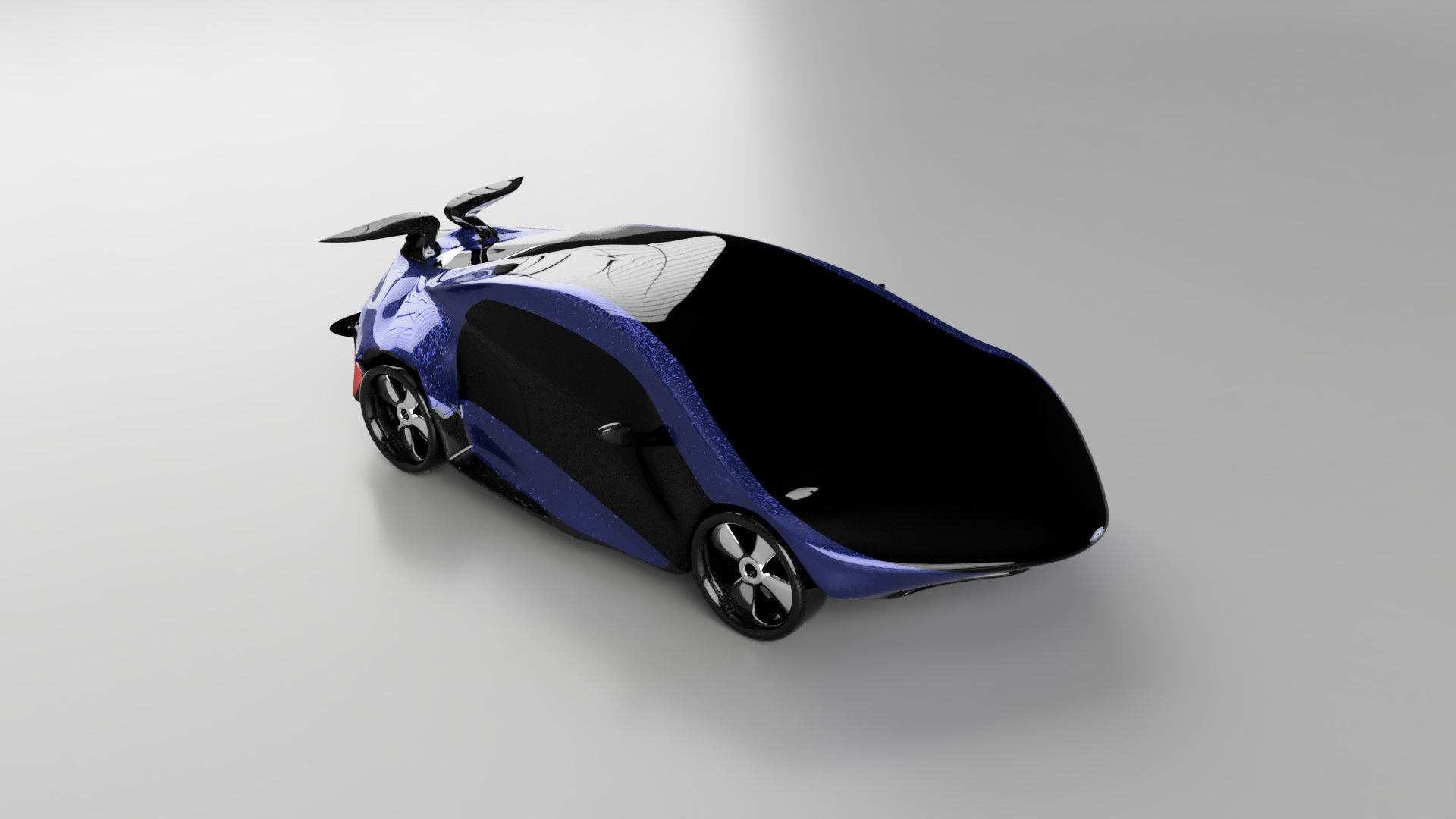 car high poly futuristic electric Low-poly 3D model_2