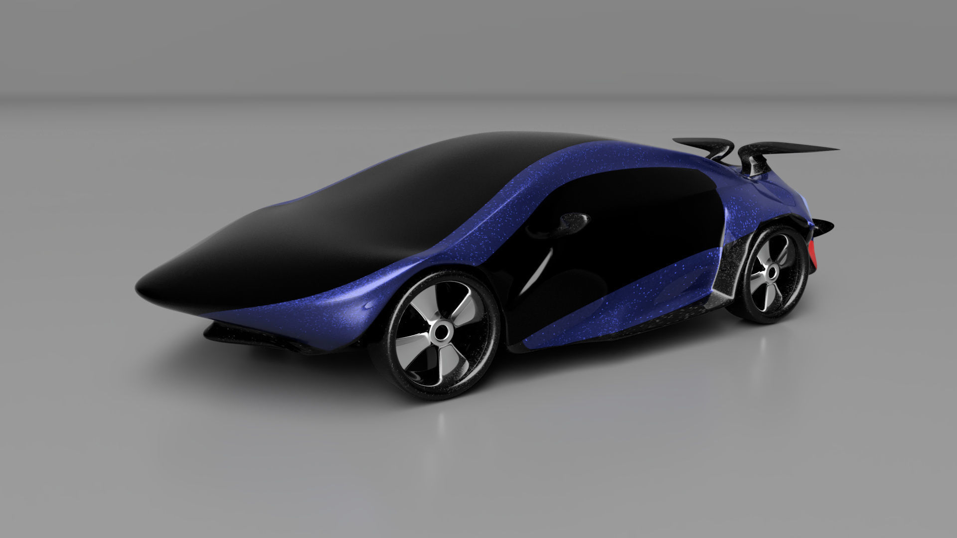 car high poly futuristic electric Low-poly 3D model_60