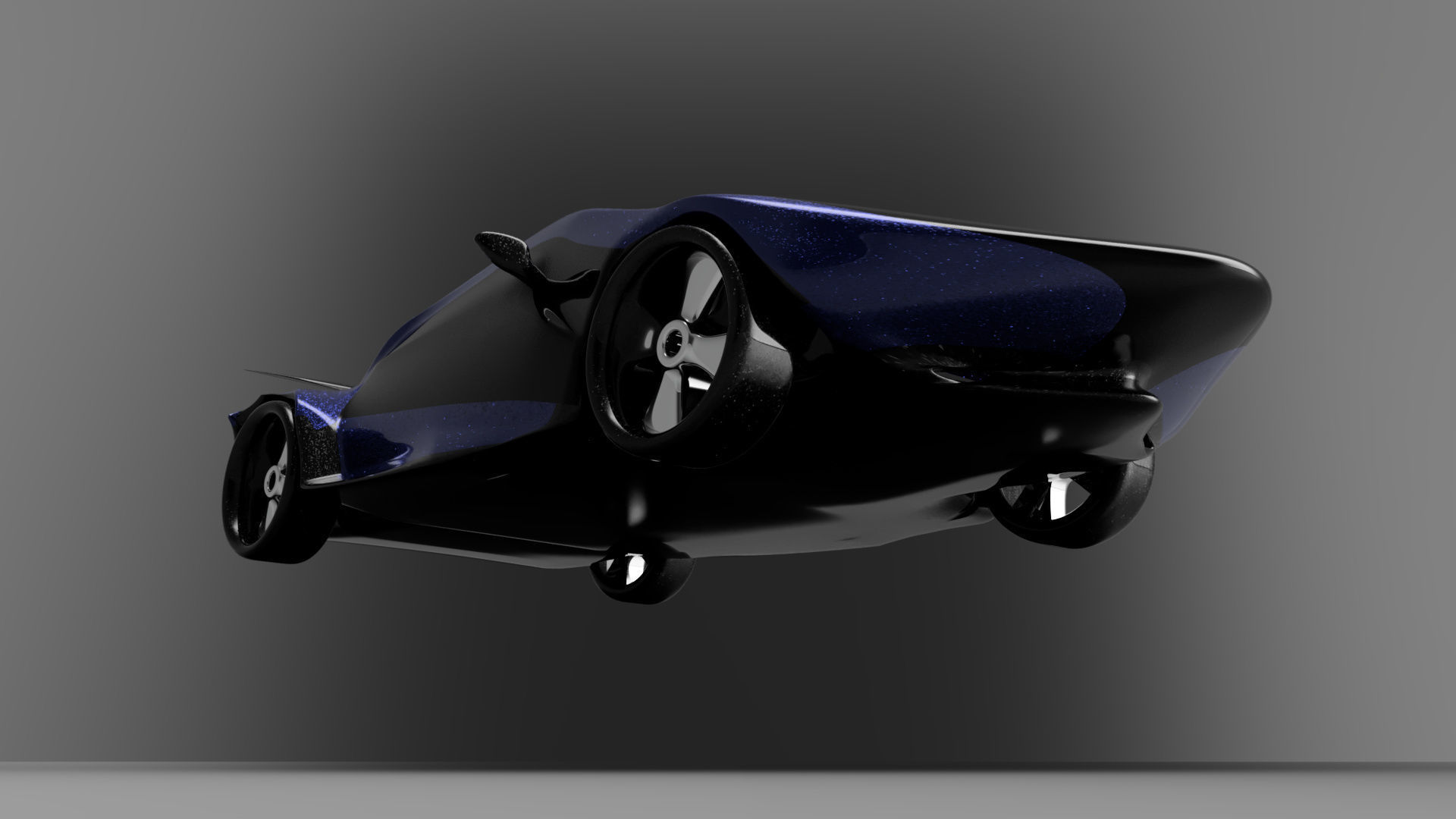 car high poly futuristic electric Low-poly 3D model_51