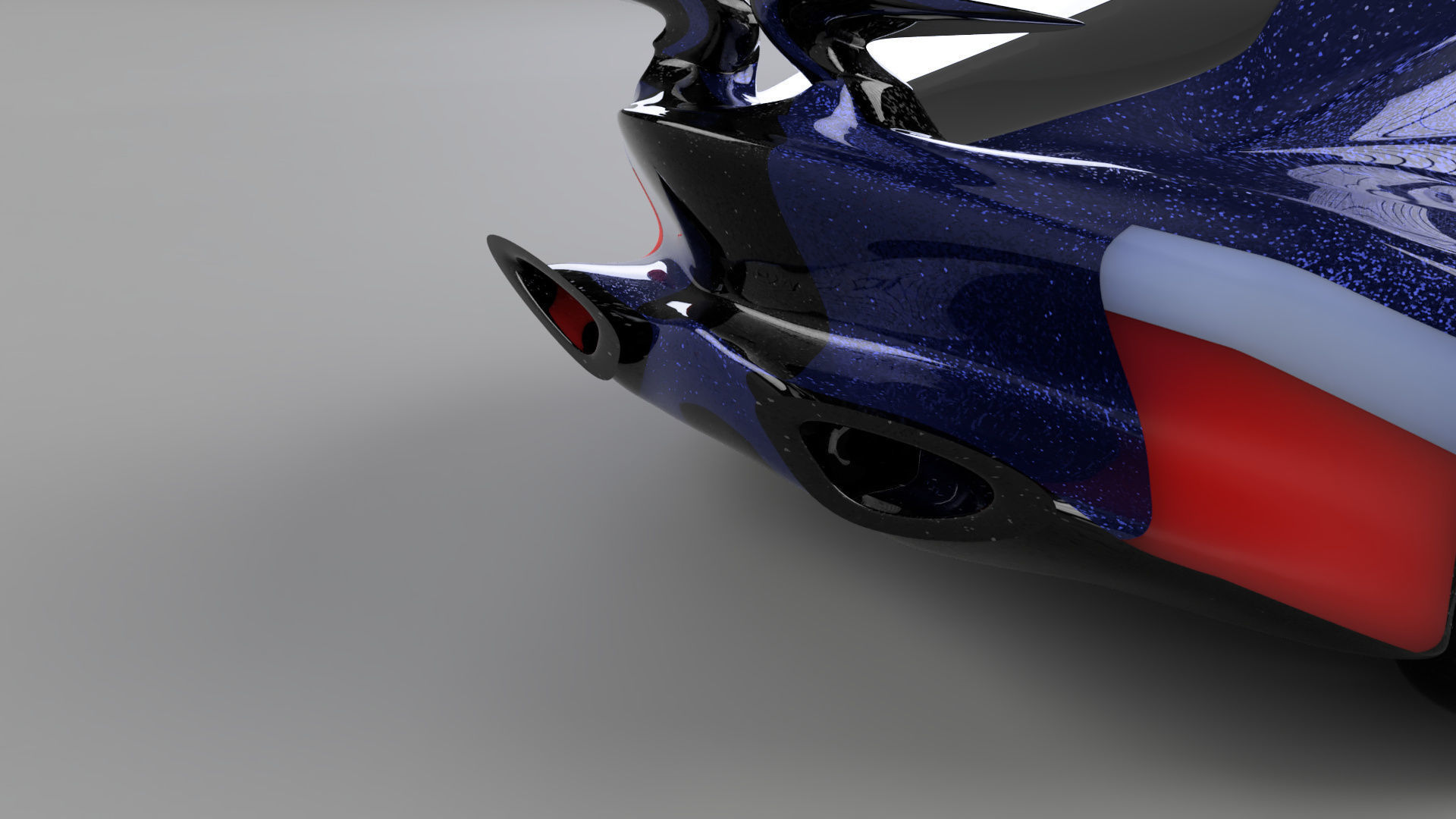 car high poly futuristic electric Low-poly 3D model_31