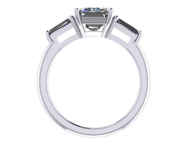 Silver Rectangle Ring  3D print model_3