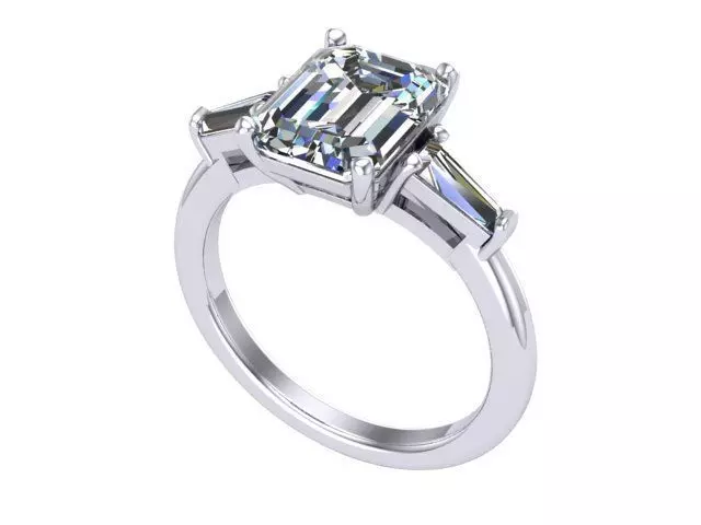 Silver Rectangle Ring  3D print model_0