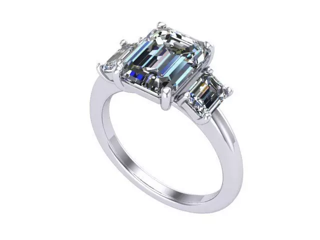 Three Stone Ring  3D print model_0