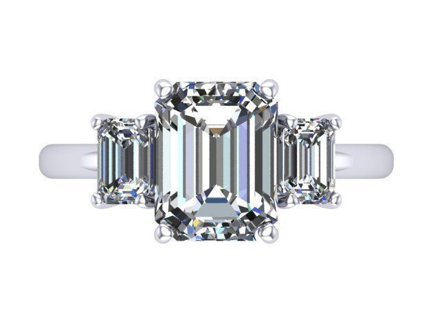 Three Stone Ring  3D print model_1