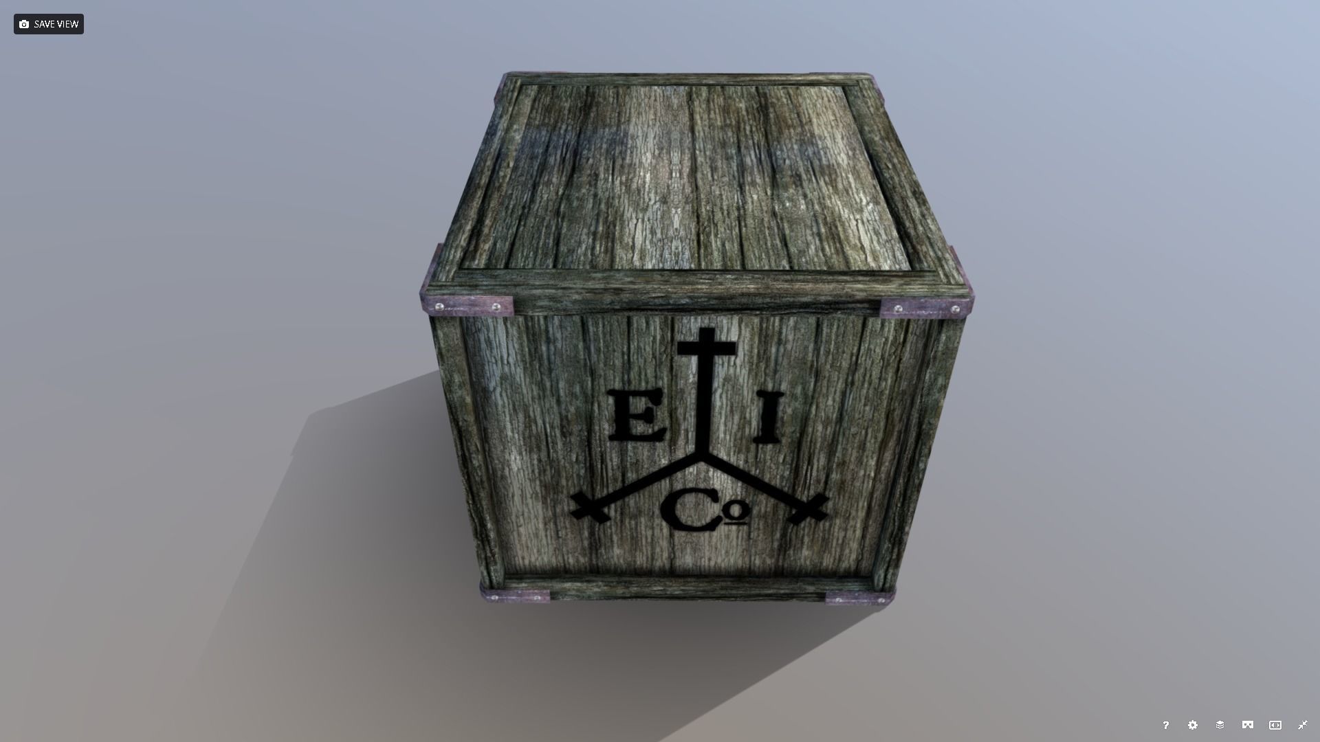 East India Co Crate Low-poly 3D model_7