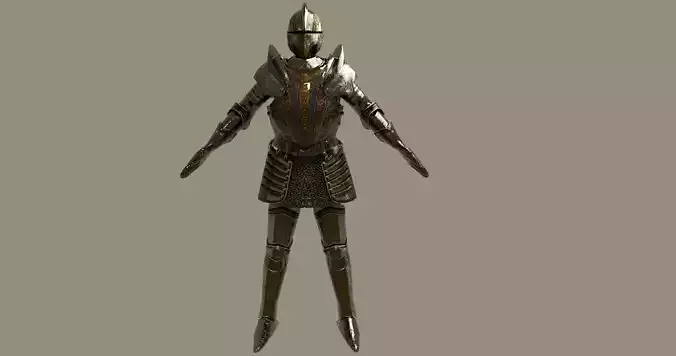 Renaissance Knight Low-poly 3D model