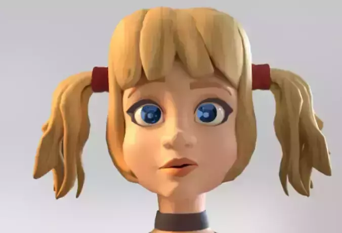 Female Character with Pigtails and Skirt 