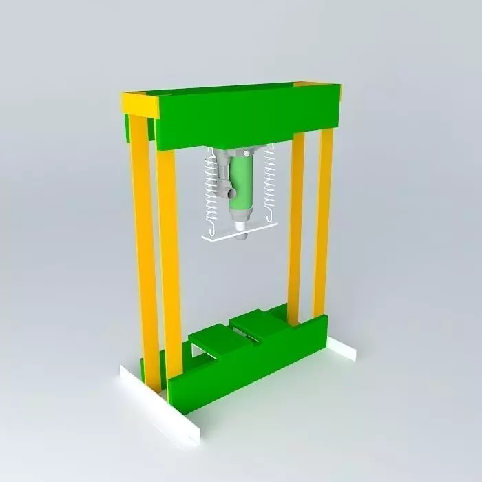 Hand press with hydraulic jack bottle 4 tons Free 3D model