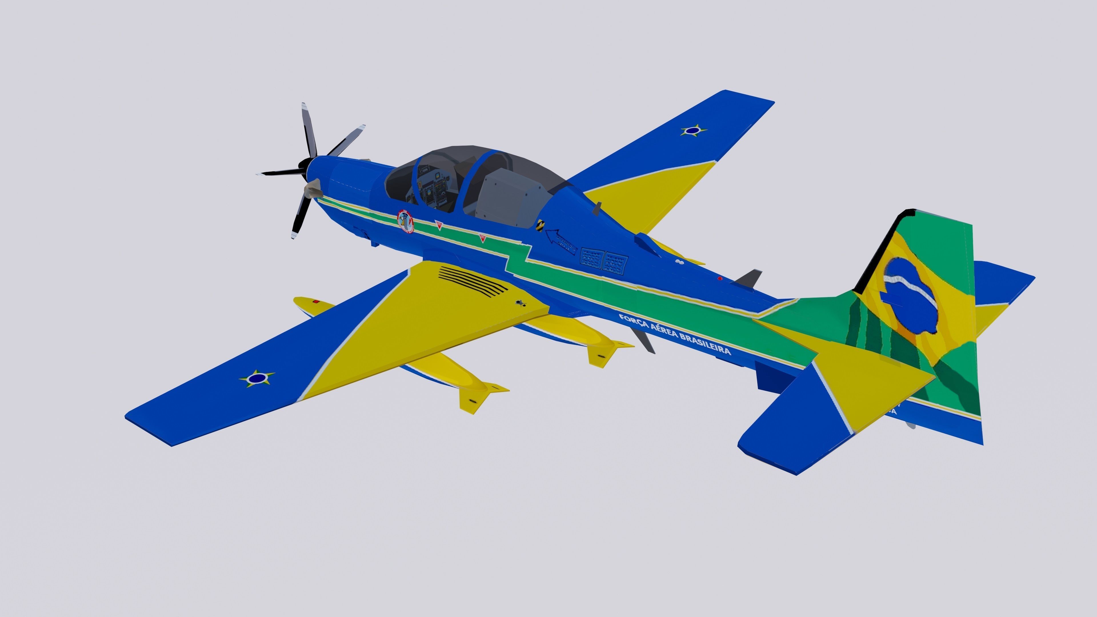 Embraer A-29A EMB 314 Super Tucano EDA 3D model_3