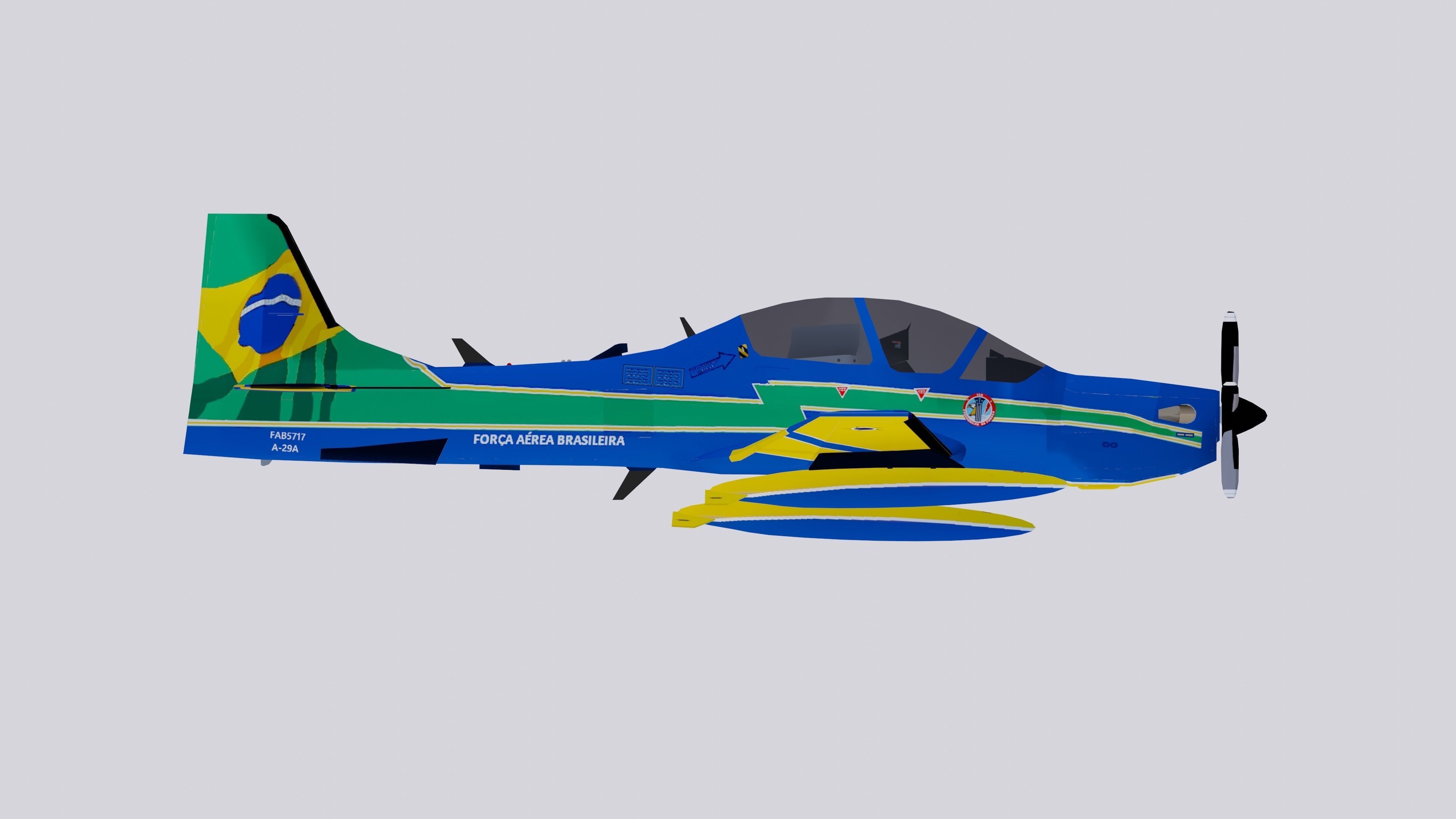 Embraer A-29A EMB 314 Super Tucano EDA 3D model_10