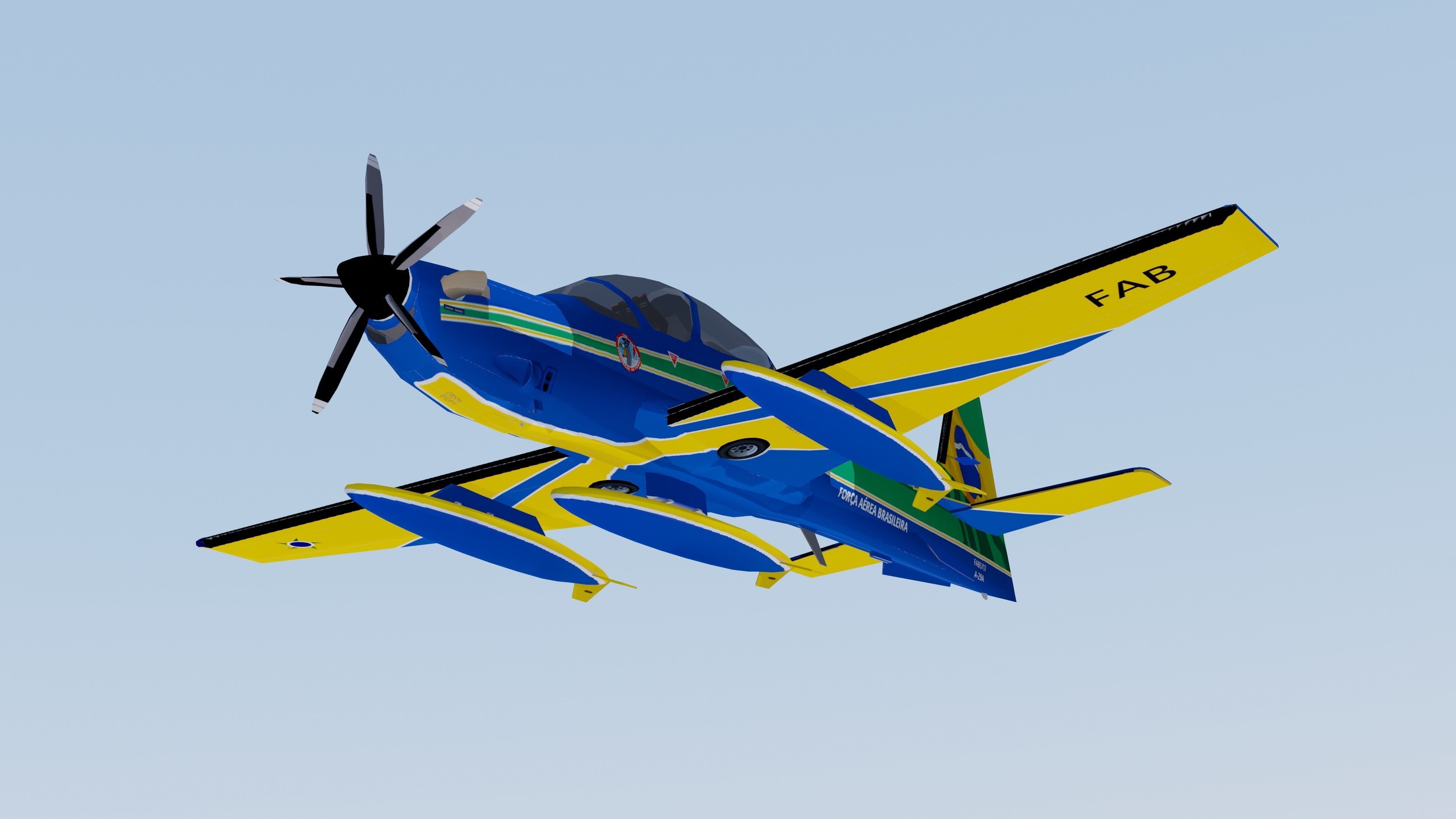 Embraer A-29A EMB 314 Super Tucano EDA 3D model_7