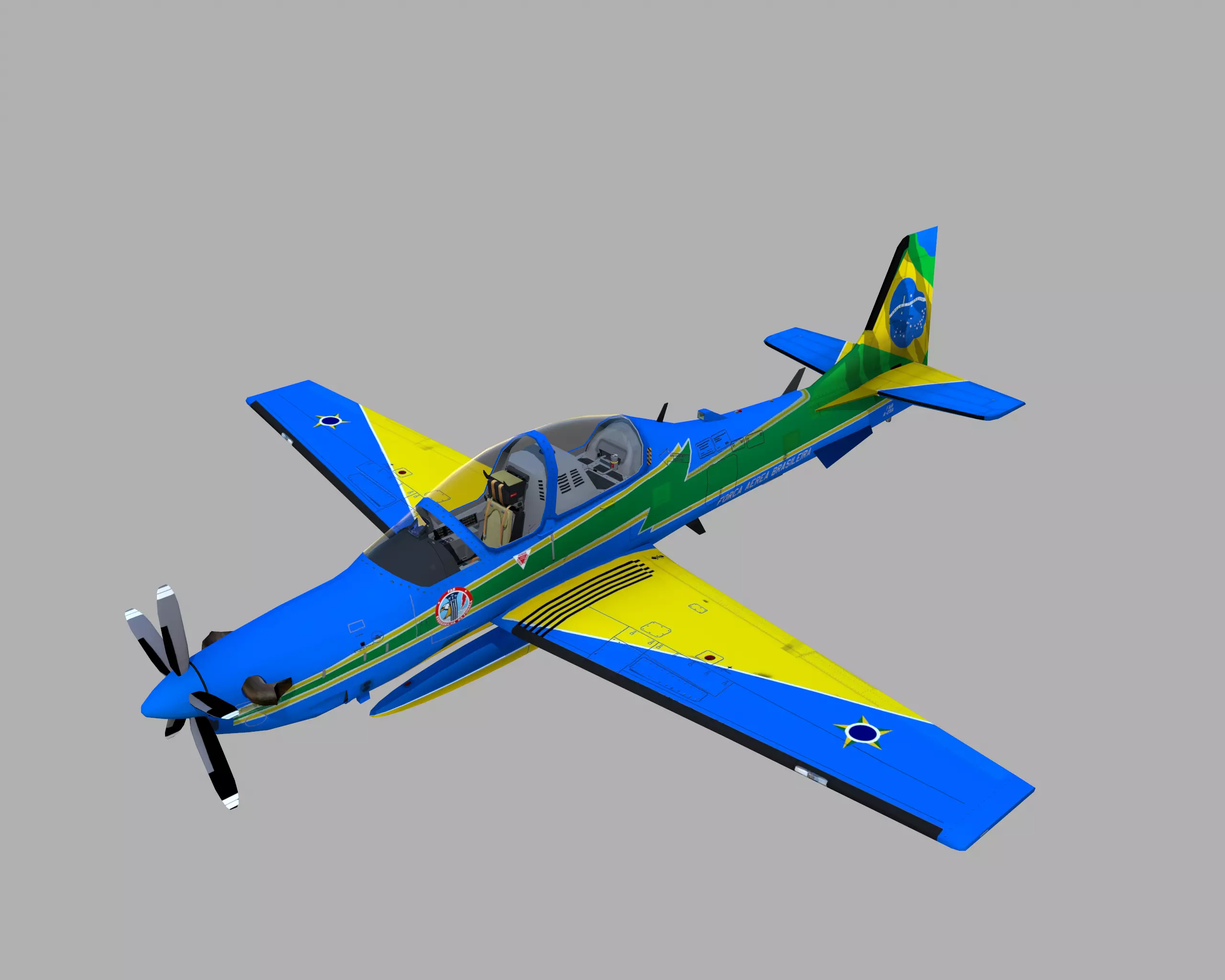 Embraer A-29A Super Tucano EDA 3D model