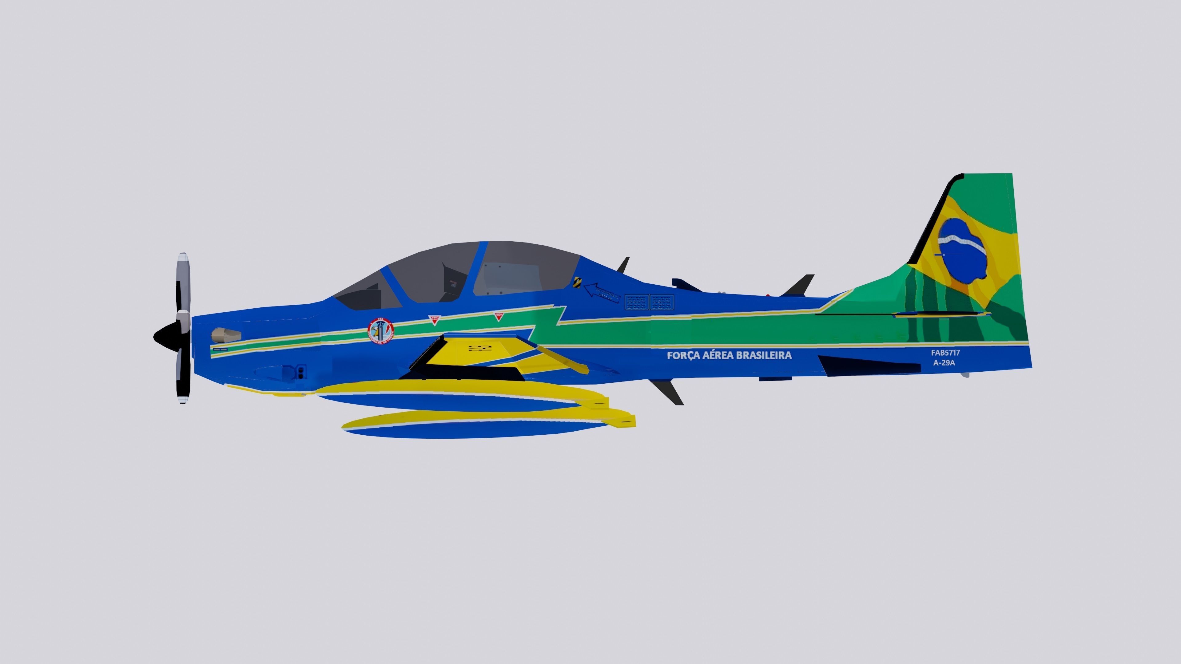 Embraer A-29A EMB 314 Super Tucano EDA 3D model_11