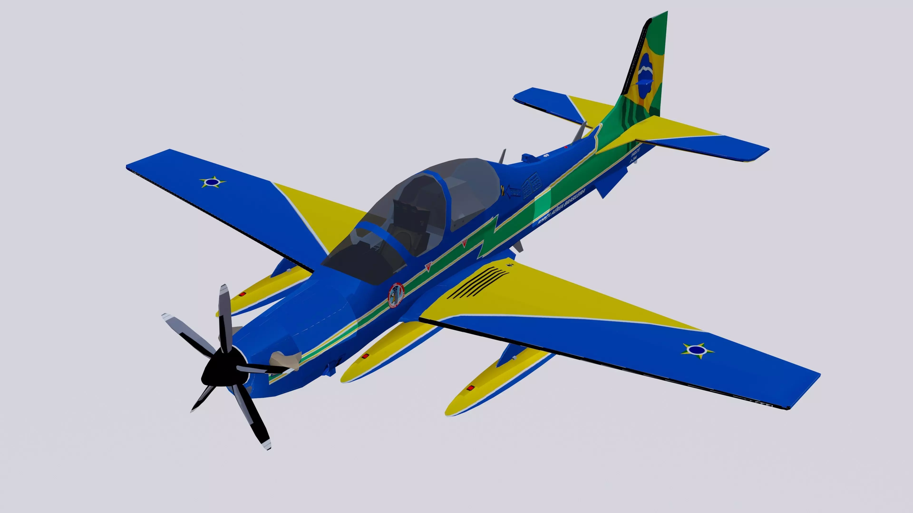 Embraer A-29A EMB 314 Super Tucano EDA 3D model_0