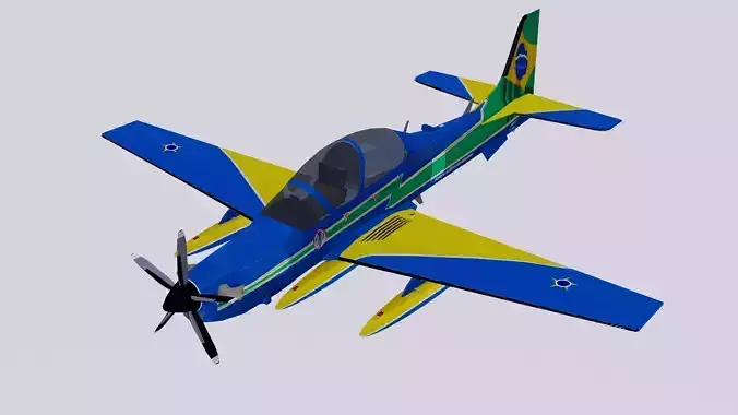 Embraer A-29A EMB 314 Super Tucano EDA 3D model