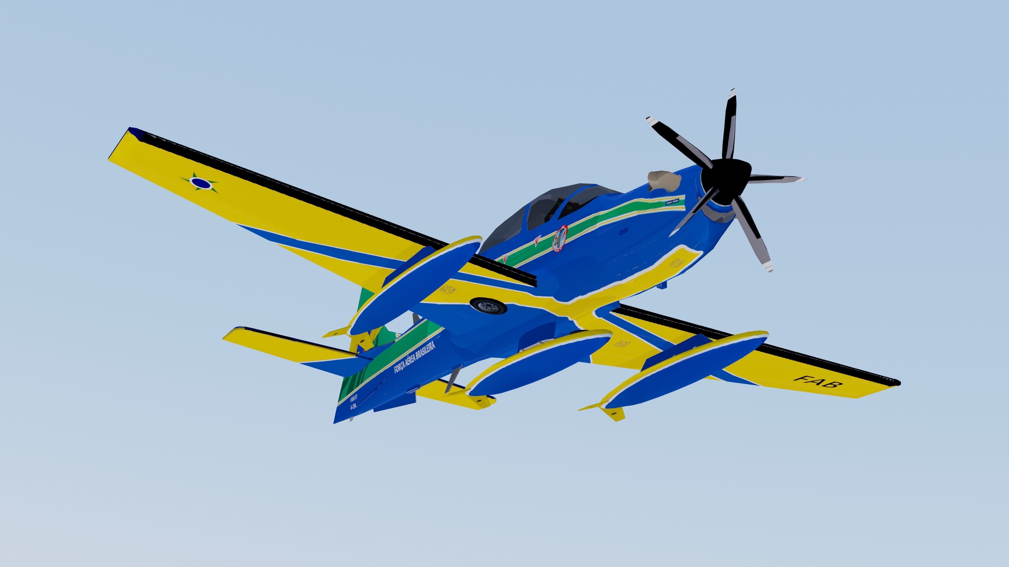 Embraer A-29A EMB 314 Super Tucano EDA 3D model_6