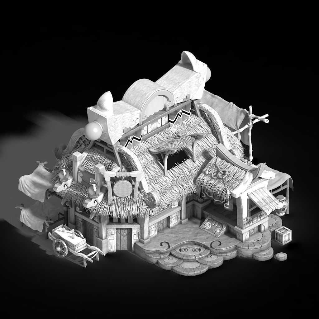 Game Gang Building - Intermediate Warehouse 01 3D model_2