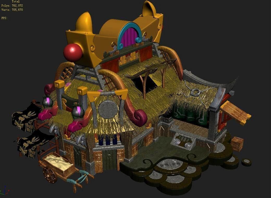 Game Gang Building - Intermediate Warehouse 01 3D model_4