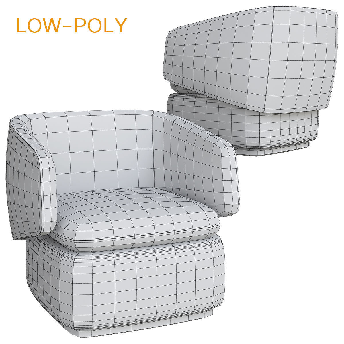 Crescent Swivel Chair Westelm 3d model Low-poly 3D model_1