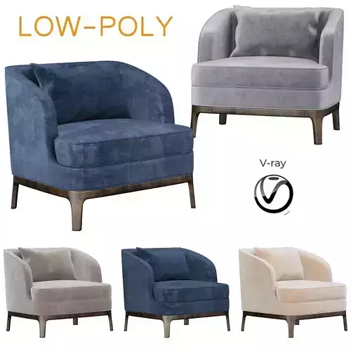 Crate Barrel Seychelles Wood Trim Chair 3d model