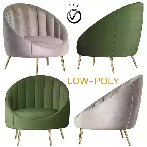 Ether Padded Armchair 3d model