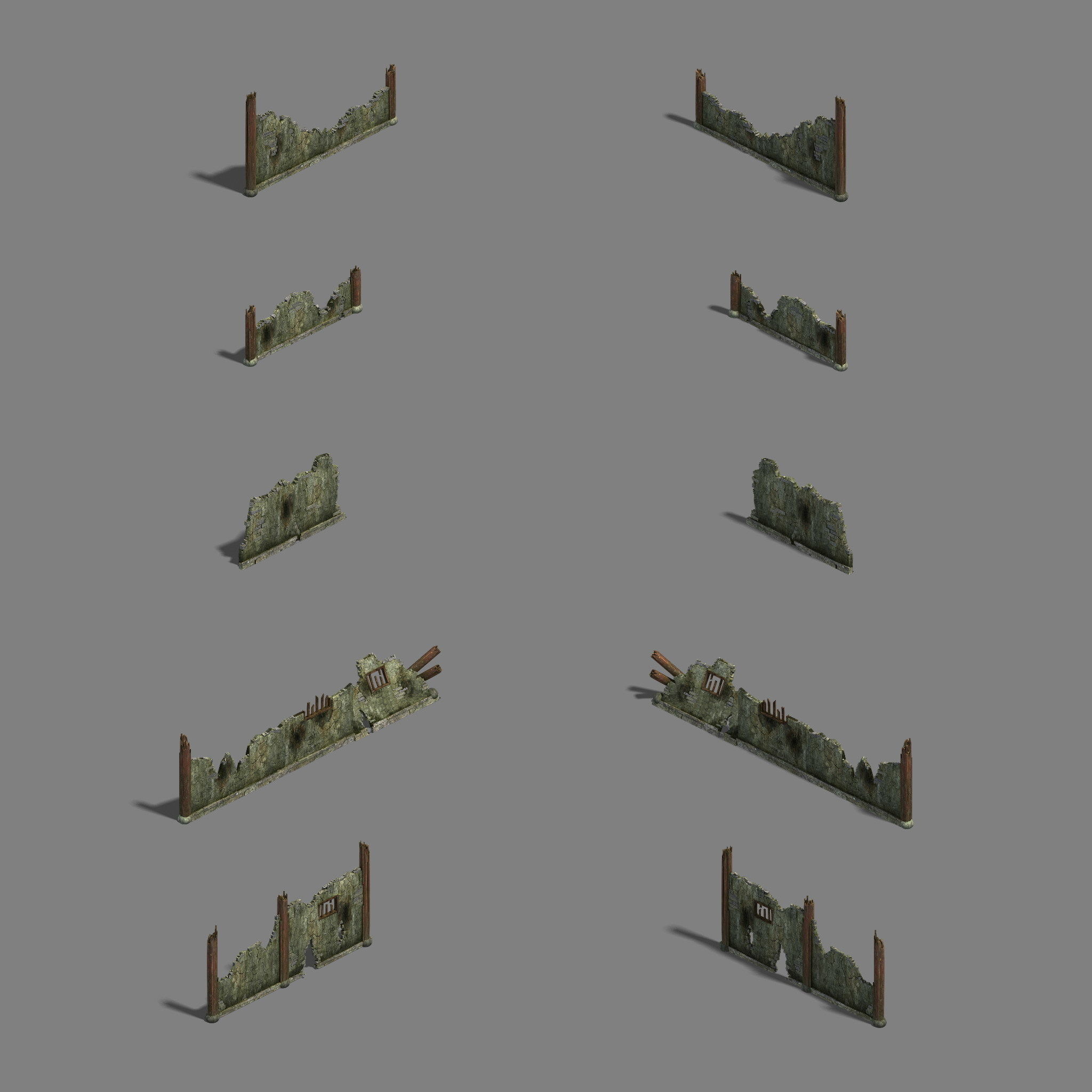 Game City - Architecture - Ruins 01 3D model_3