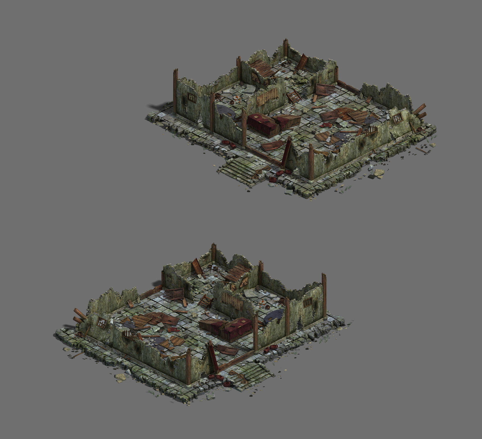 Game City - Architecture - Ruins 01 3D model_2