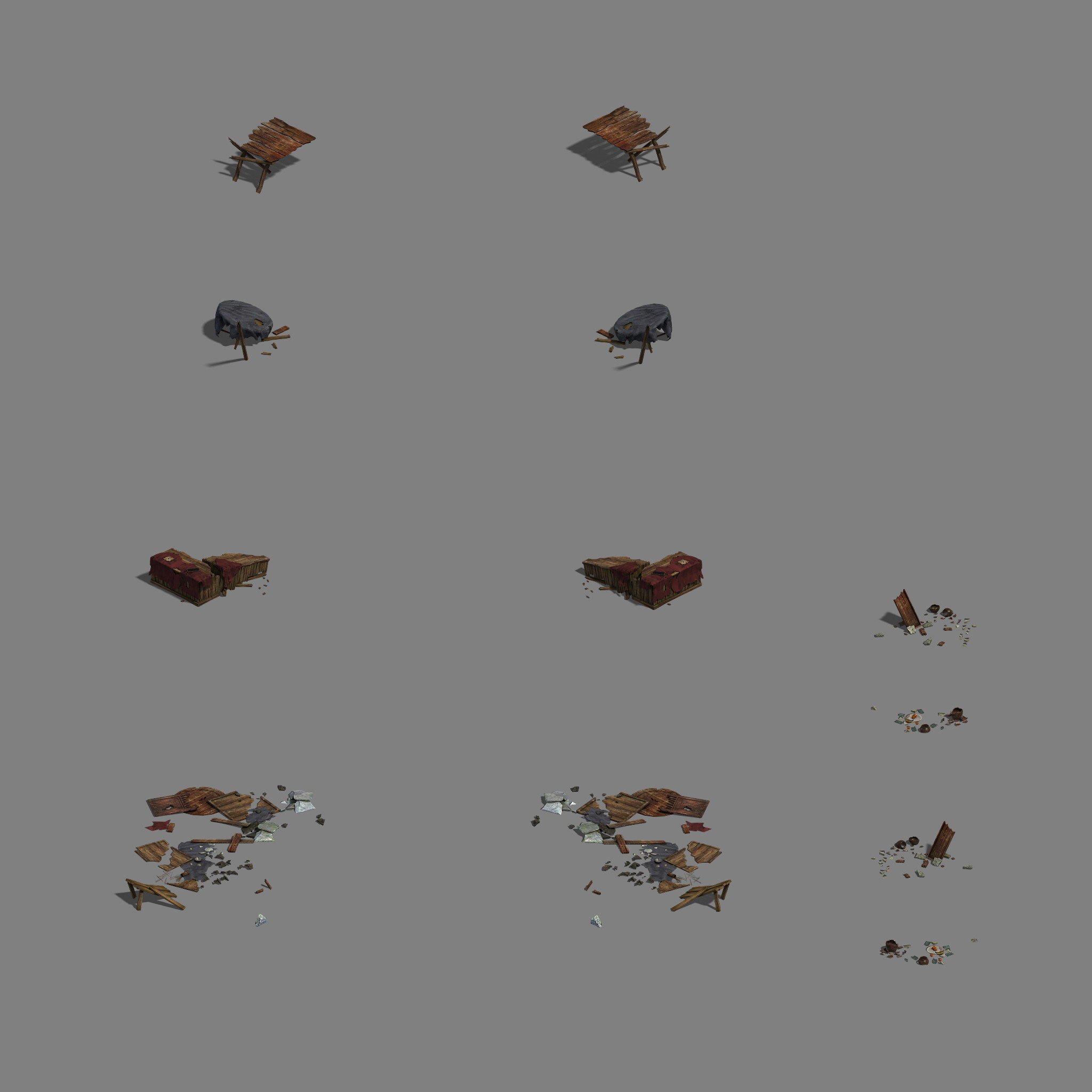 Game City - Architecture - Ruins 01 3D model_4