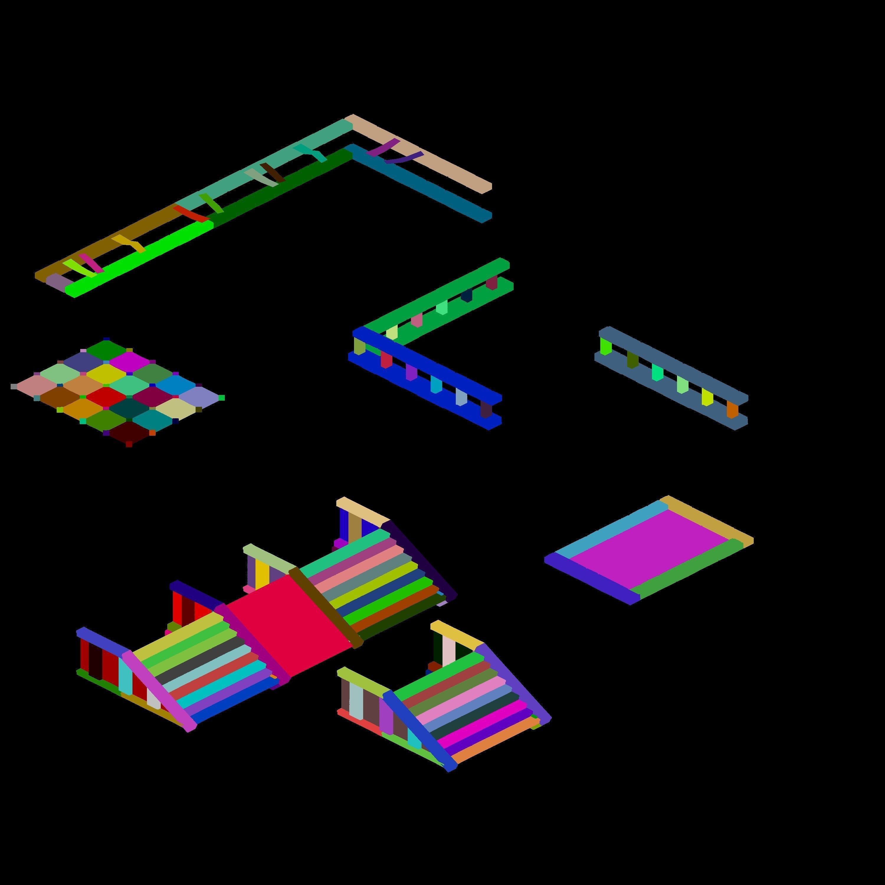 Game City Building - Staircase - Fence 2703 3D model_2