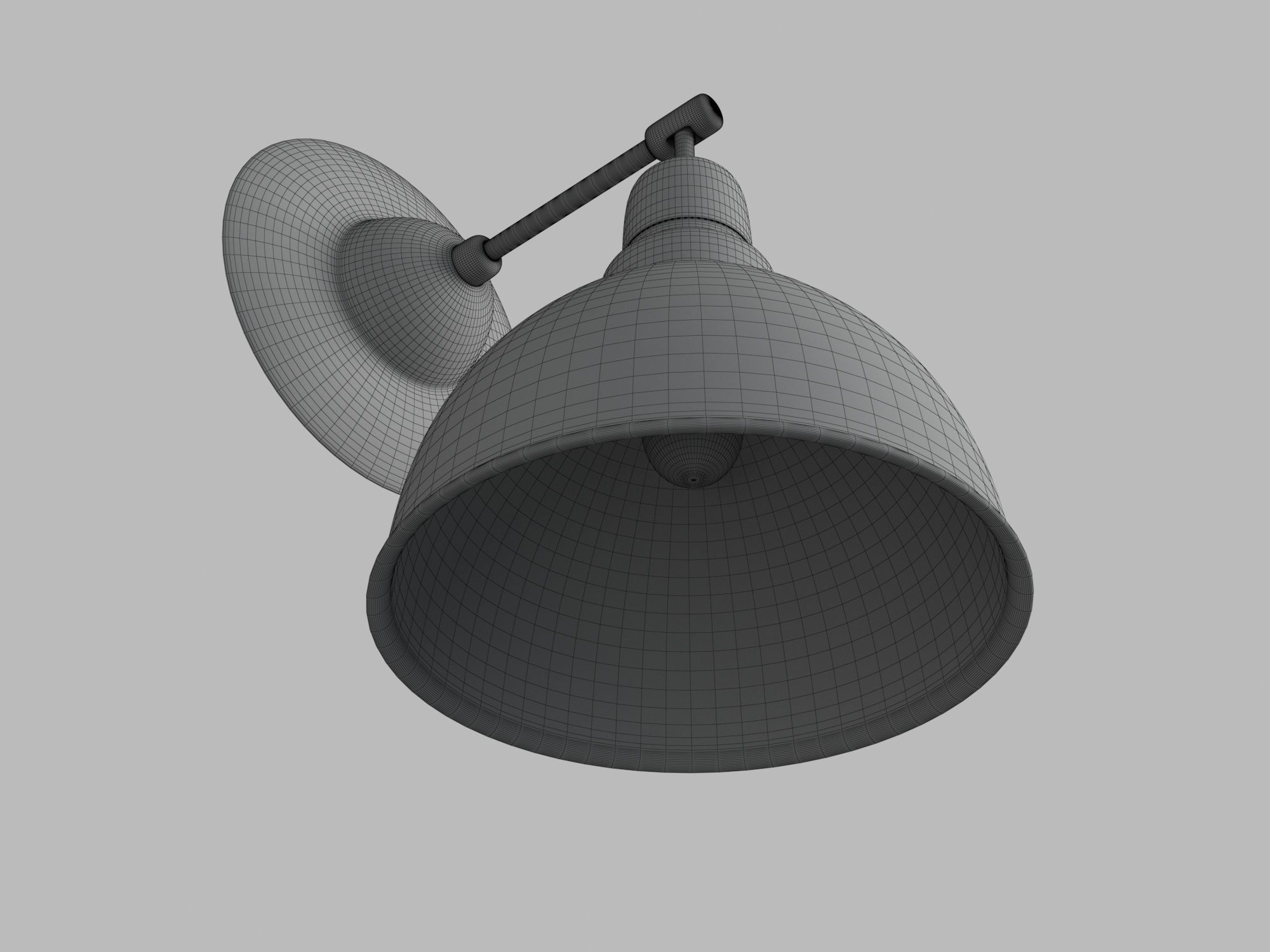 Anthracite Sconce Lamp With Wooden Detail 3D model_9