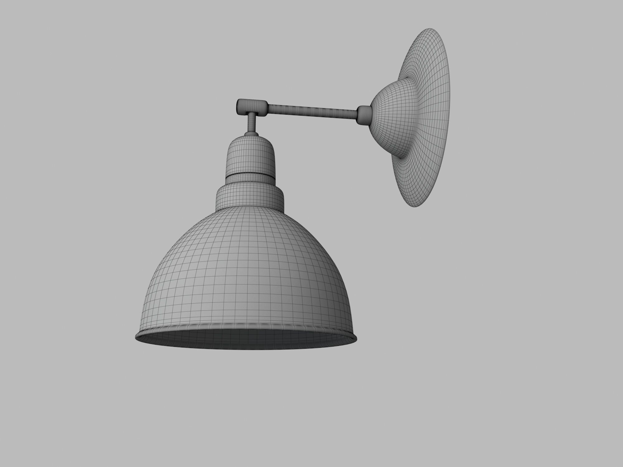 Anthracite Sconce Lamp With Wooden Detail 3D model_10