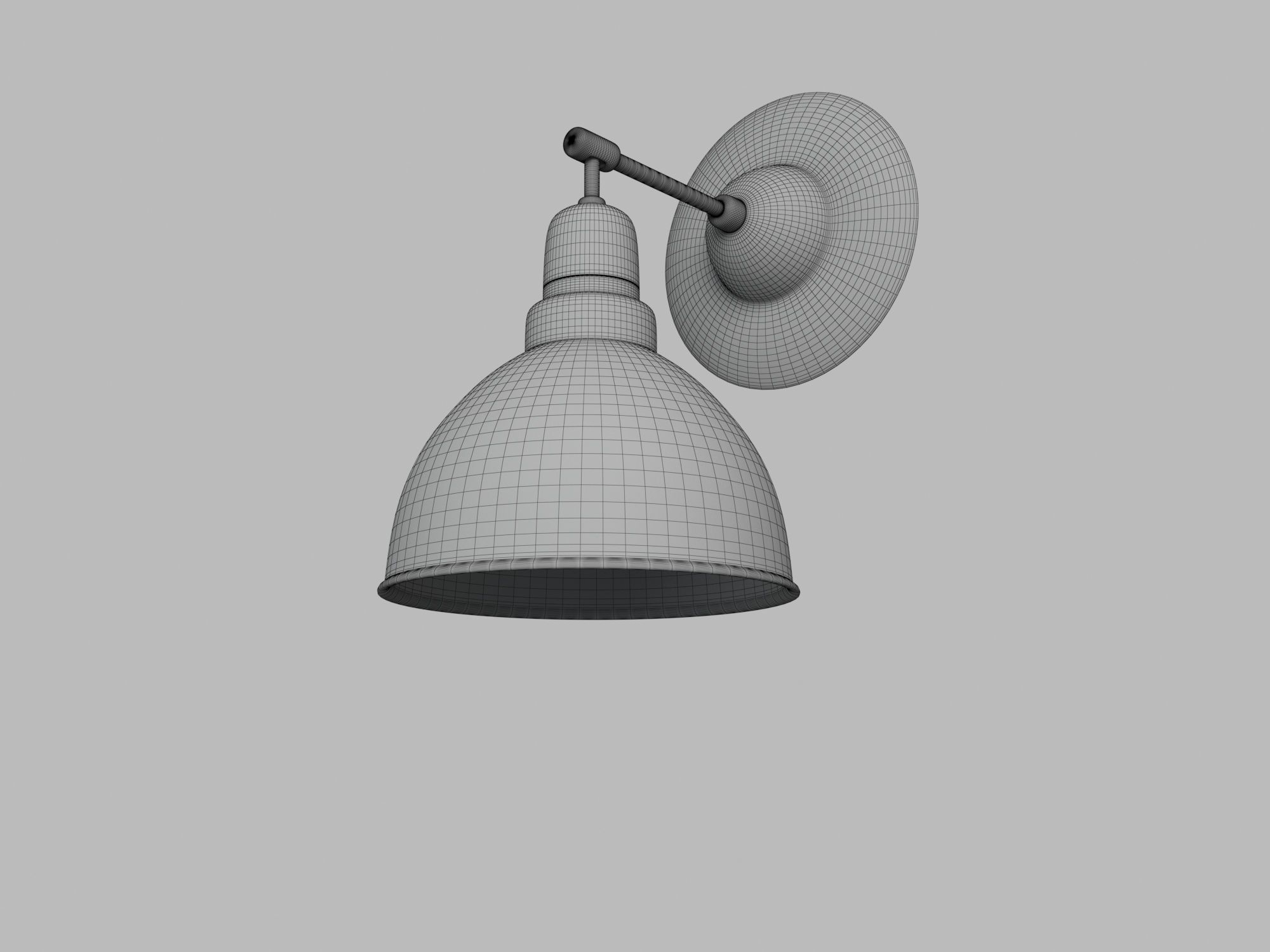 Anthracite Sconce Lamp With Wooden Detail 3D model_6