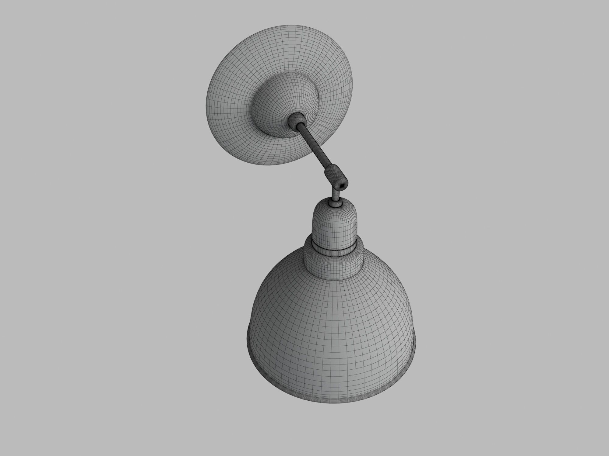 Anthracite Sconce Lamp With Wooden Detail 3D model_8
