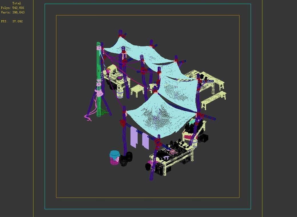 Game Prairie - stalls 02 3D model_3