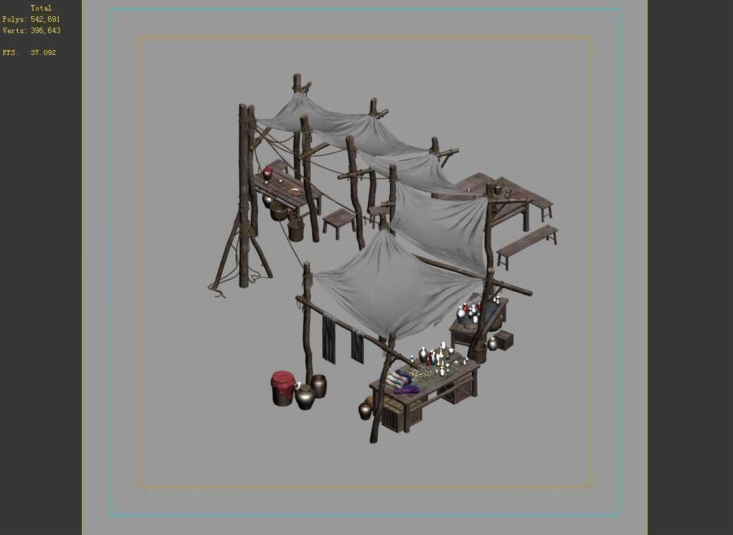 Game Prairie - stalls 02 3D model_4