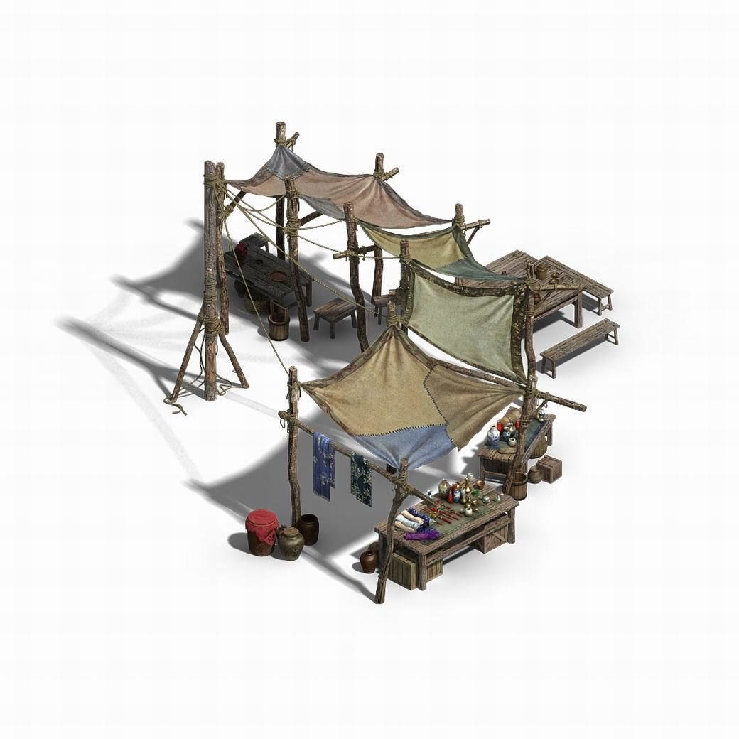 Game Prairie - stalls 02 3D model_1