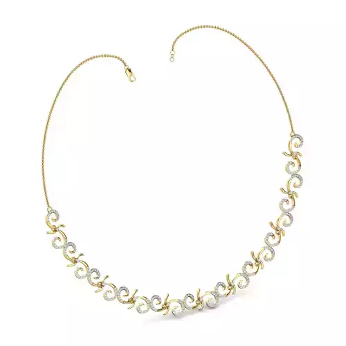 Women necklace-earrings set 3dm stl render detail