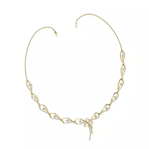 Women necklace-earrings set 3dm stl render detail