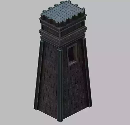 Game Dungeon - square stone pillar 01
