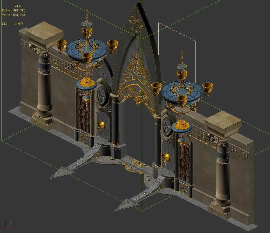 Game Advanced Collection Area - Entrance Gate 01 3D model_2