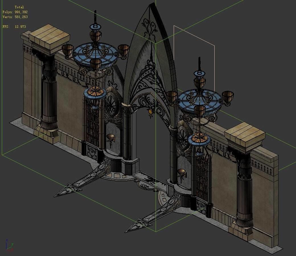 Game Advanced Collection Area - Entrance Gate 01 3D model_1