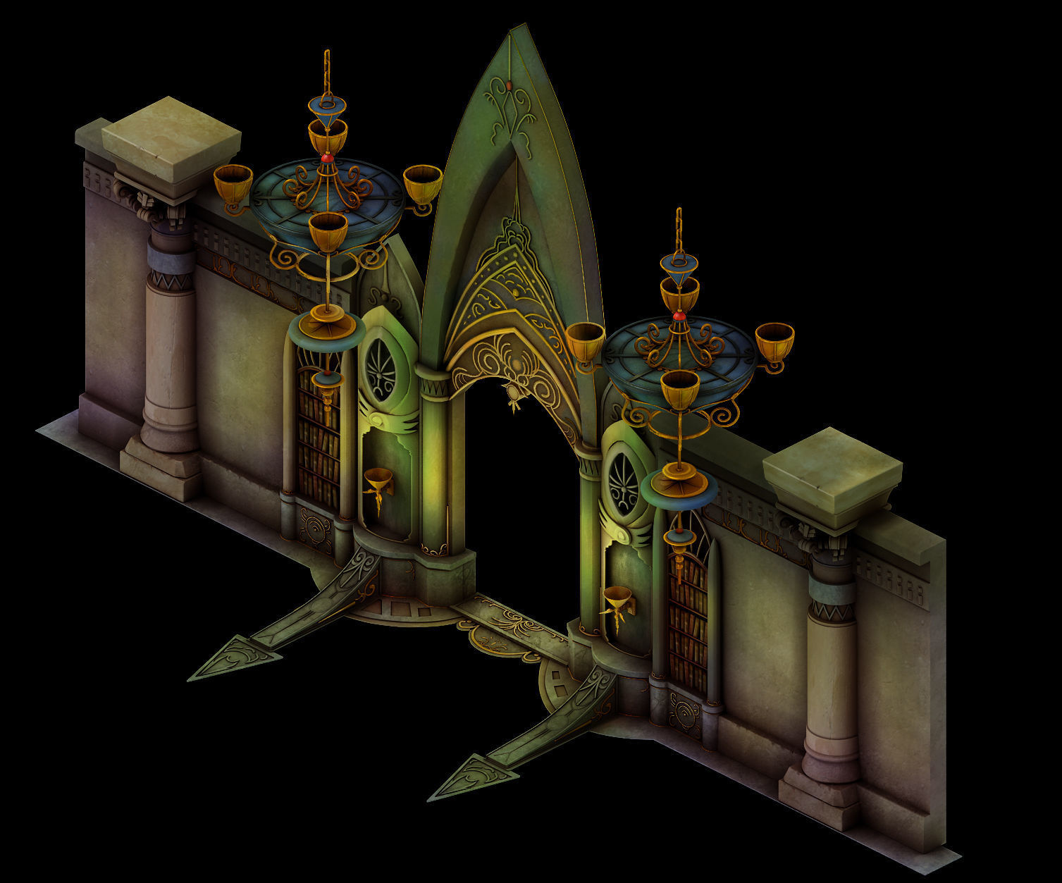 Game Advanced Collection Area - Entrance Gate 01 3D model_3
