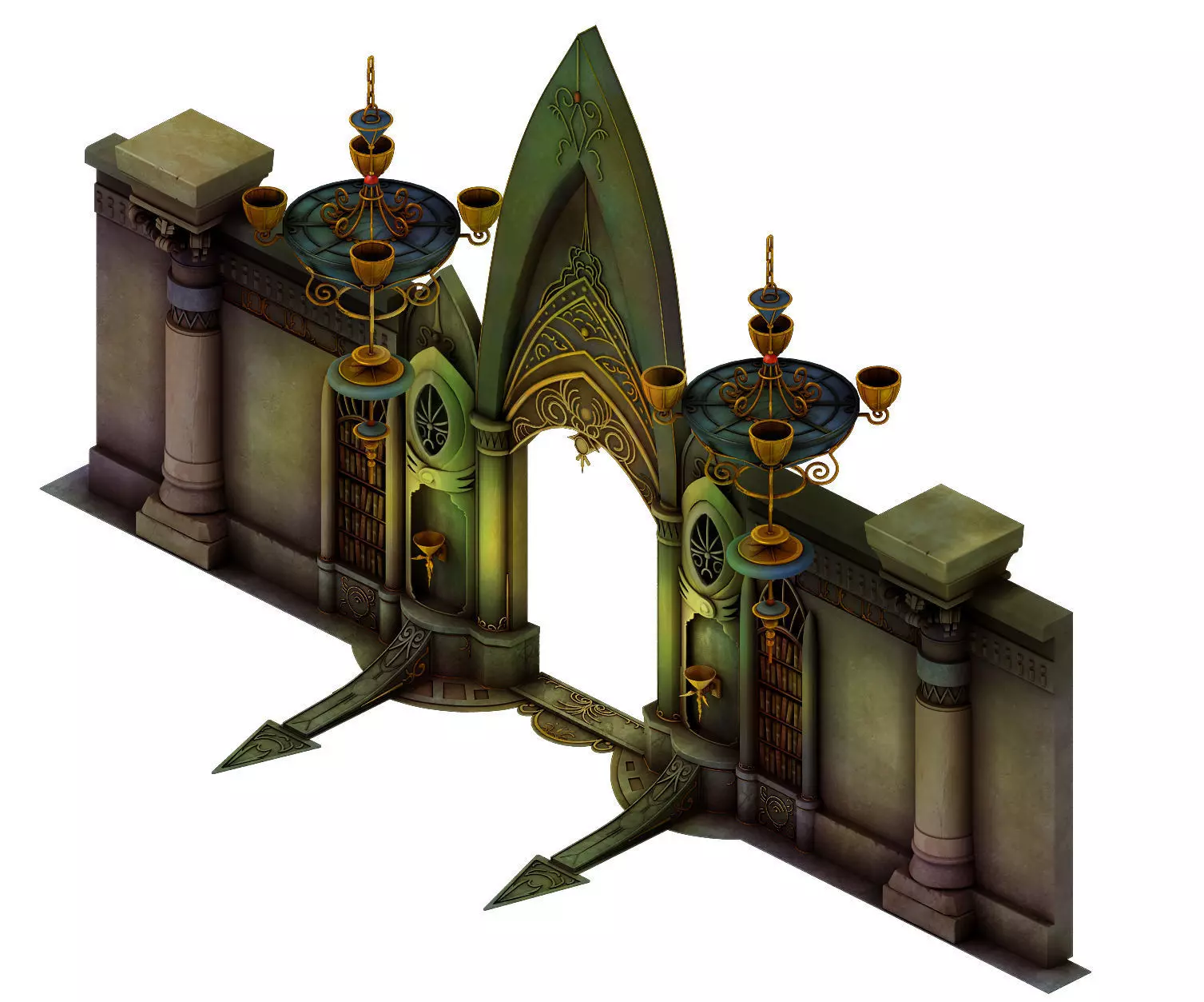 Game Advanced Collection Area - Entrance Gate 01 3D model_0