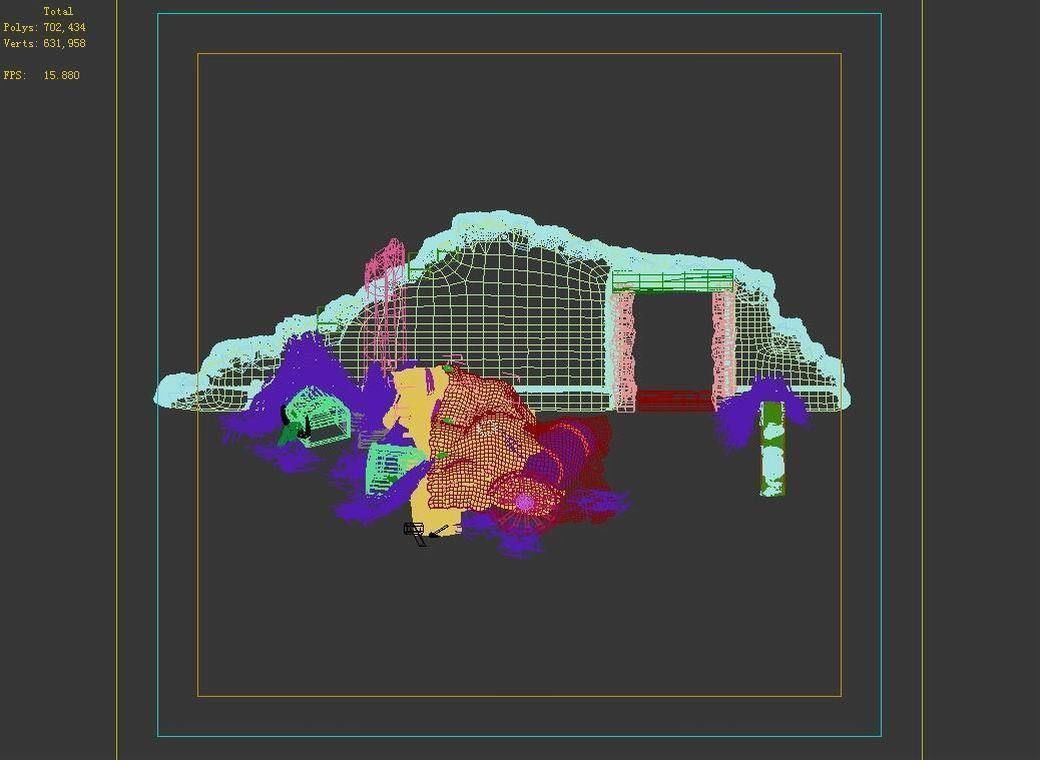 Game Monster Camp - Broken Earth Wall Cottage 8 3D model_3