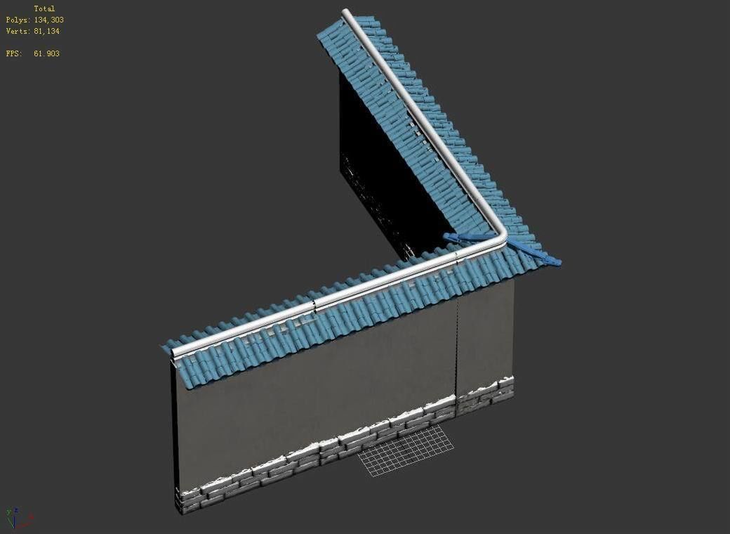 Game River Yang City - a small wall -02 3D model_7