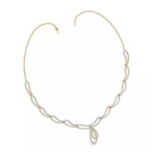 Women necklace-earrings set 3dm stl render detail