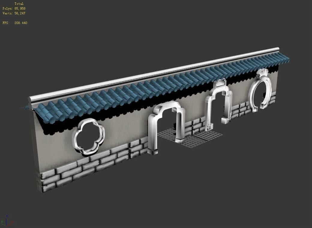 Game River Yang City - a small wall -03 3D model_5