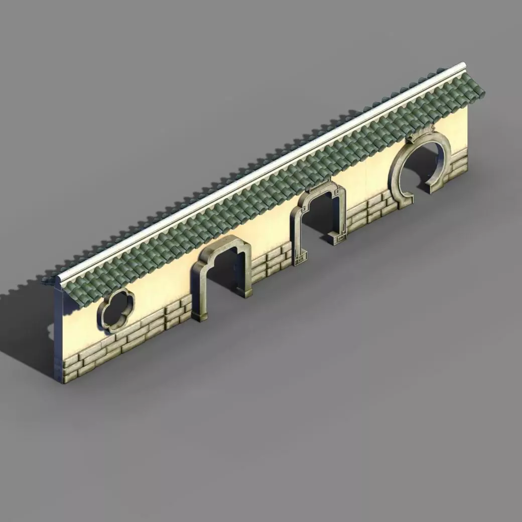 Game River Yang City - a small wall -03 3D model_0